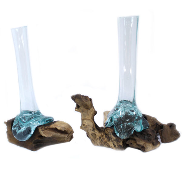 Verre fondu sur bois - Vase- Vendu par 1 – Image 2