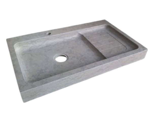 Evier en pierre Avignon - 170 x 60 x 10 - Charmot Clair Adouci - COMPTOIR DES PIERRES
