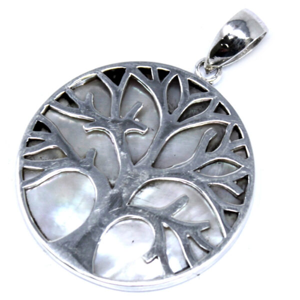 Pendentif Argent Arbre de Vie 30mm - Nacre- Vendu par 1