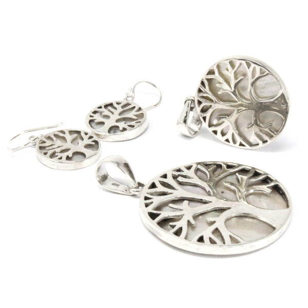 Pendentif Argent Arbre de Vie 30mm - Nacre- Vendu par 1 – Image 4
