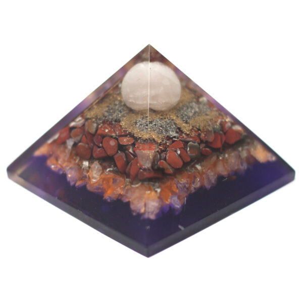 Pyramide Organite Lrg 70mm - Paon (base terre)- Vendu par 1 – Image 3