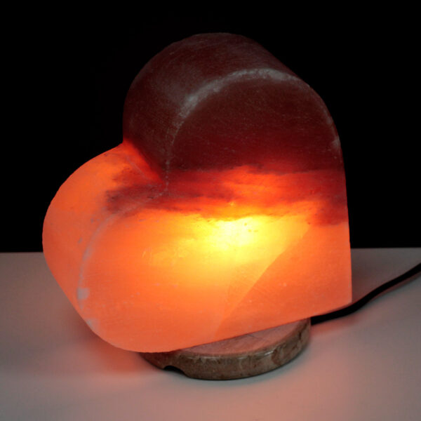 Lampe à sel de l'Himalaya en forme de cur- Vendu par 1 – Image 2