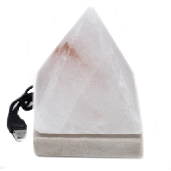 Lampe à sel USB Pyramid BLANCHE de qualité - 9 cm (multi)- Vendu par 1