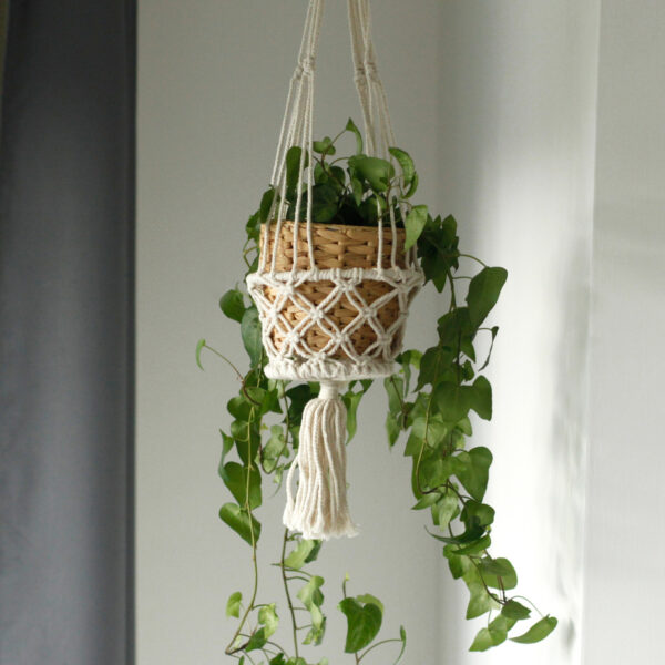 Support de pot en macramé - Petit pot simple- Vendu par 1