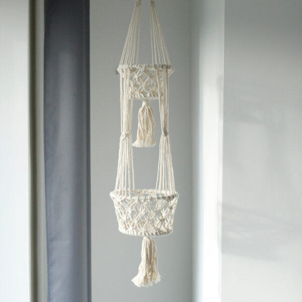 Support de pot en macramé - Double support- Vendu par 1 – Image 2