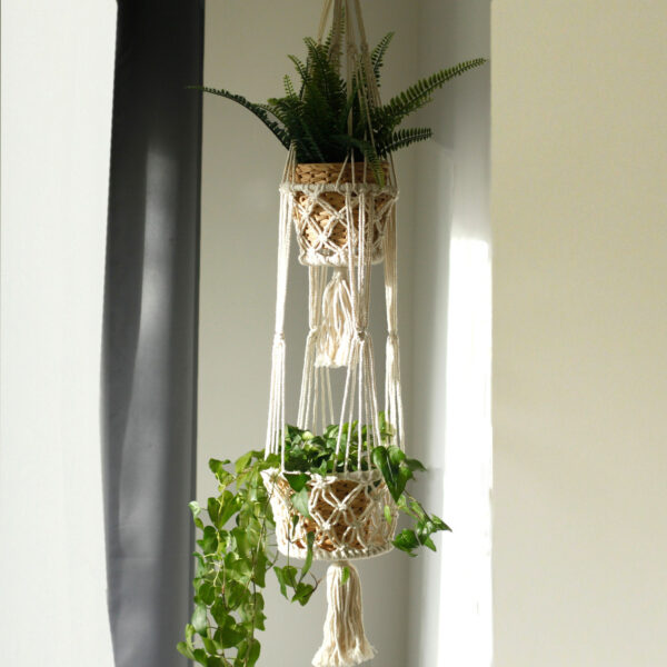 Support de pot en macramé - Double support- Vendu par 1 – Image 4