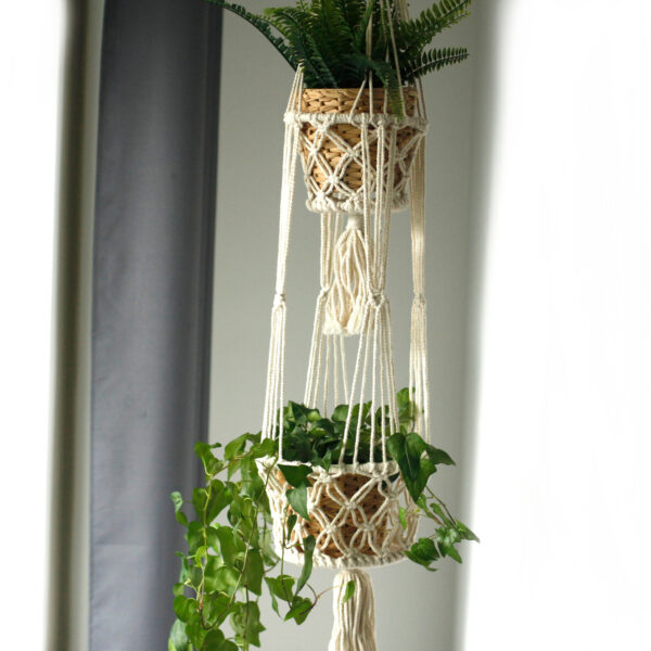 Support de pot en macramé - Double support- Vendu par 1