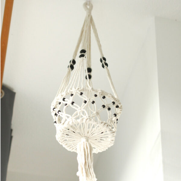 Support de pot en macramé - Lrg Single Bead- Vendu par 1 – Image 3