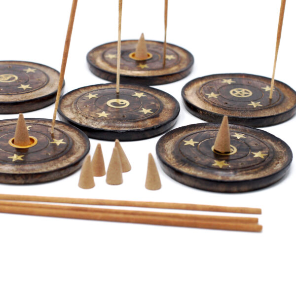 Disque en Bois de Manguier 10cm (Cône & Encens)- Vendu par 1