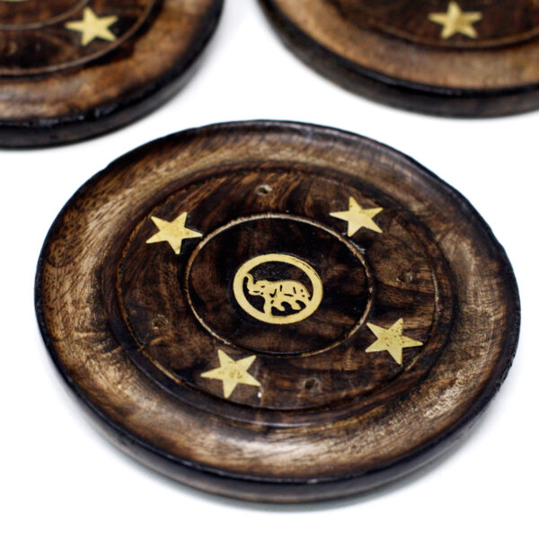 Disque en Bois de Manguier 10cm (Cône & Encens)- Vendu par 1 – Image 3