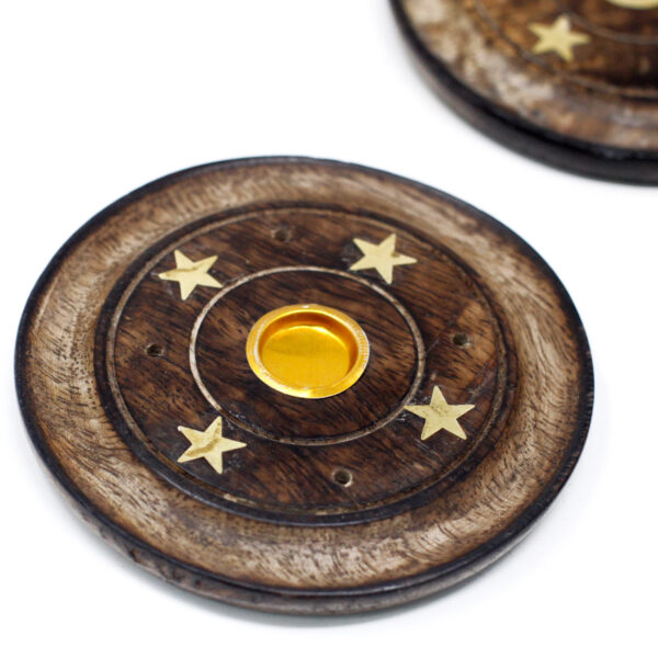 Disque en Bois de Manguier 10cm (Cône & Encens)- Vendu par 1 – Image 4