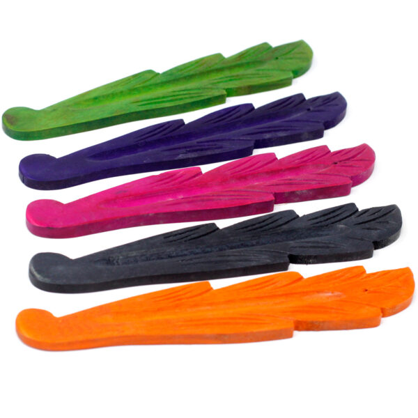 Cendrier coloré feuille 10" - Bois de manguier- Vendu par 1