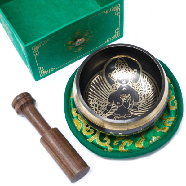Ensemble de bols chantants Tara vert 10 cm (min 380 g)- Vendu par 1 – Image 2