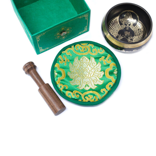 Ensemble de bols chantants Tara vert 10 cm (min 380 g)- Vendu par 1 – Image 3