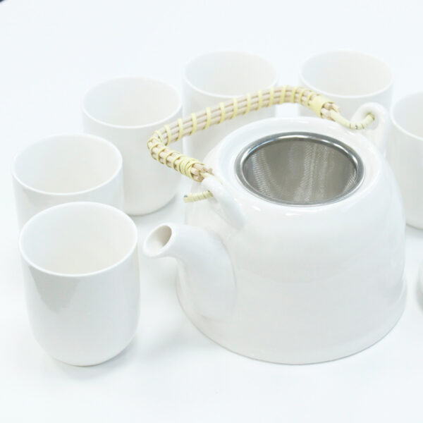Ensemble Théière à Base de Plantes - Blanc Classique- Vendu par 1