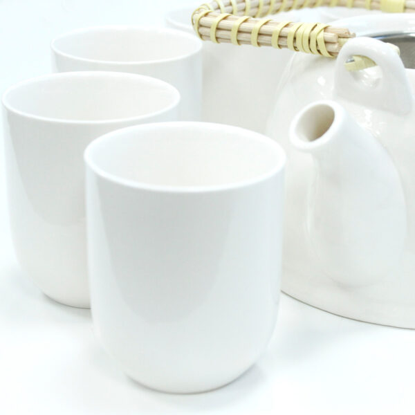 Ensemble Théière à Base de Plantes - Blanc Classique- Vendu par 1 – Image 2