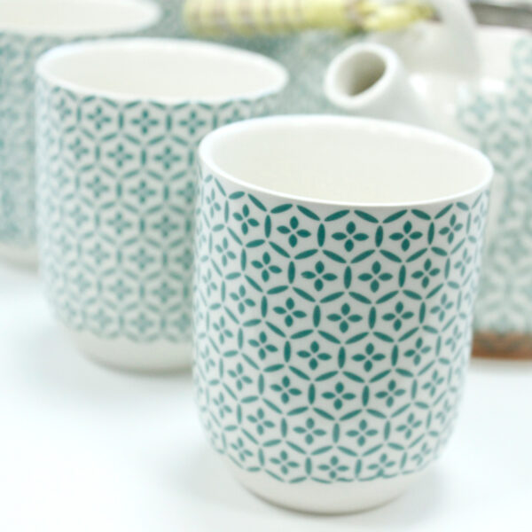 Ensemble de théière à base de plantes - Mosaïque verte- Vendu par 1 – Image 3