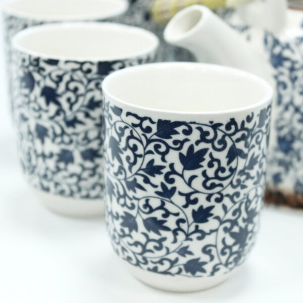 Ensemble de théière à base de plantes - Motif bleu- Vendu par 1 – Image 2