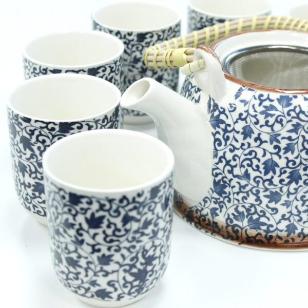 Ensemble de théière à base de plantes - Motif bleu- Vendu par 1 – Image 4