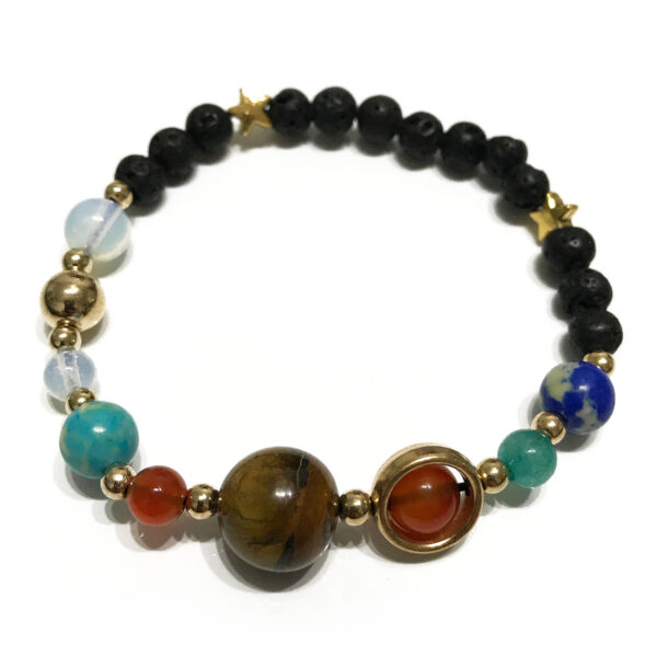 Bracelet Pierre de Lave - Système Solaire Or- Vendu par 1