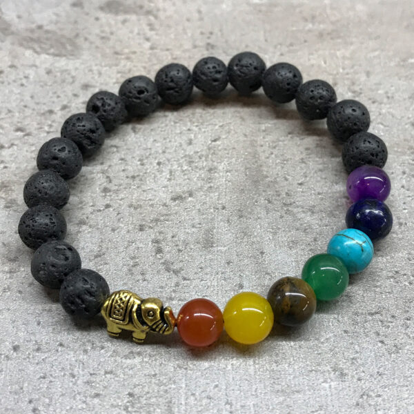 Bracelet Pierre de Lave - Chakra Éléphant- Vendu par 1 – Image 2