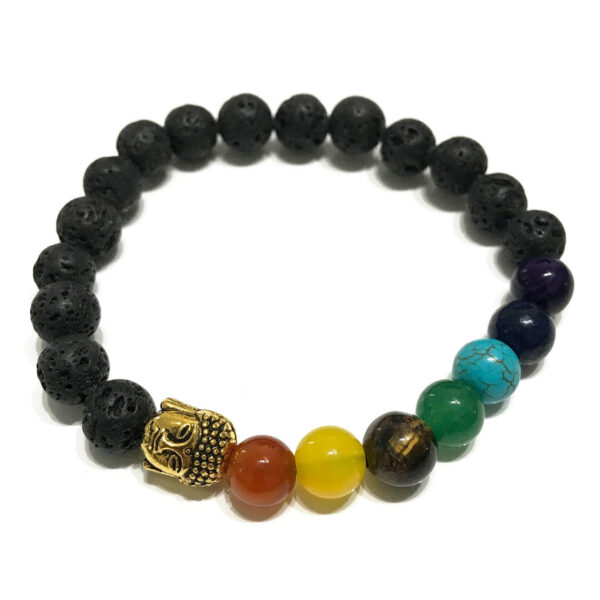 Bracelet Pierre de Lave - Chakra Bouddha- Vendu par 1