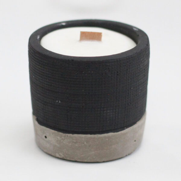 Bougie de soja en béton en pot - Noir - Beurre de brandy- Vendu par 1 – Image 3