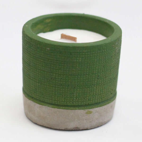Bougie de soja en béton en pot - Vert - Mousse de mer et herbes- Vendu par 1 – Image 3