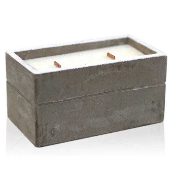 Grande bougie de soja en béton - Clou de girofle et sandale foncée- Vendu par 1