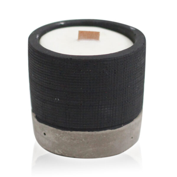Bougie de soja en béton en pot - Noir - Beurre de brandy- Vendu par 1