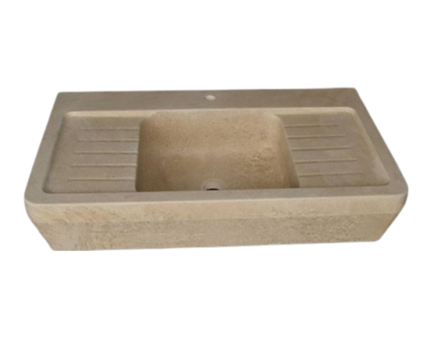 Evier en pierre Beaune - 90 x 60 x 15 - Charmot Clair Adouci - COMPTOIR DES PIERRES