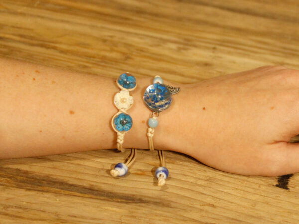 Fleurs pressées - Joli bracelet fleur et feuille- Vendu par 1 – Image 3