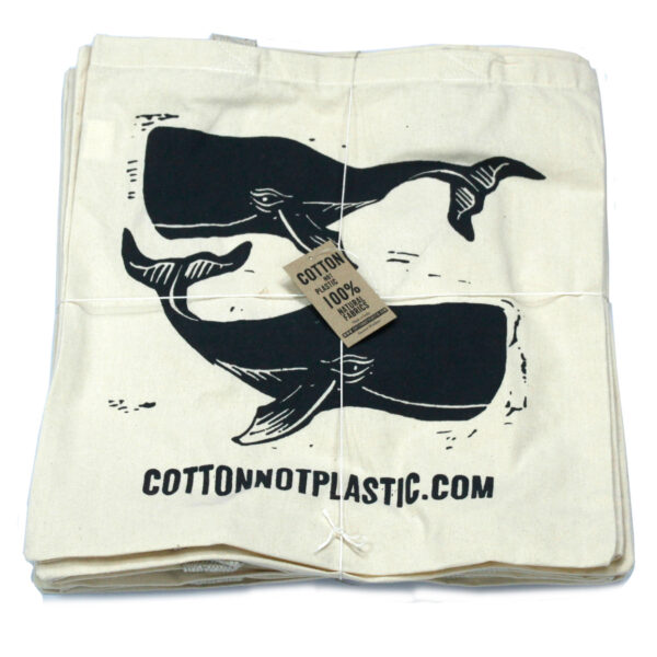 Sac en coton naturel Lrg 6oz 38x42cm - BALEINES- Vendu par 1 – Image 4