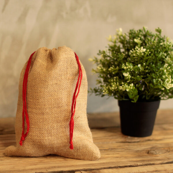Petit sac en jute - 180x220mm- Vendu par 1 – Image 3