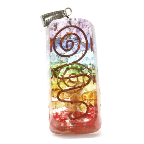 Pendentif Orgonite Power - Attracteur de cuivre arc-en-ciel- Vendu par 1