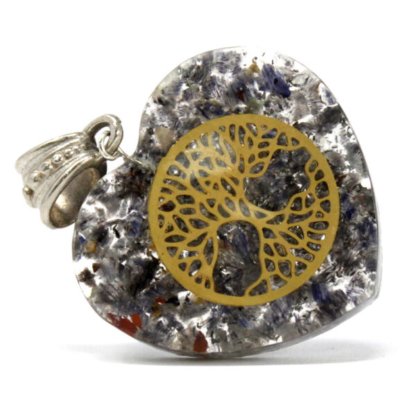 Pendentif de puissance orgonite - Arbre de vie en cur- Vendu par 1