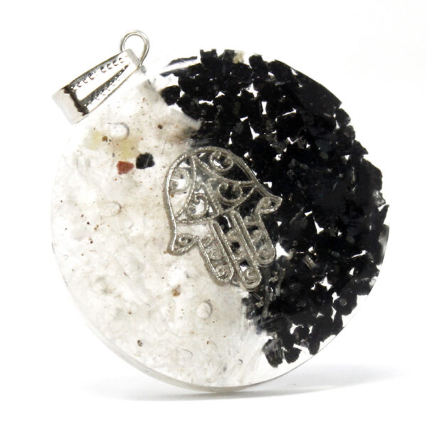 Pendentif de puissance orgonite - Bien et Mal - Hamsa- Vendu par 1