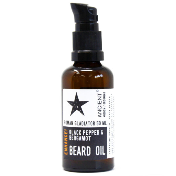 Huile à barbe 50 ml  Gladiateur romain  Améliorez !- Vendu par 1
