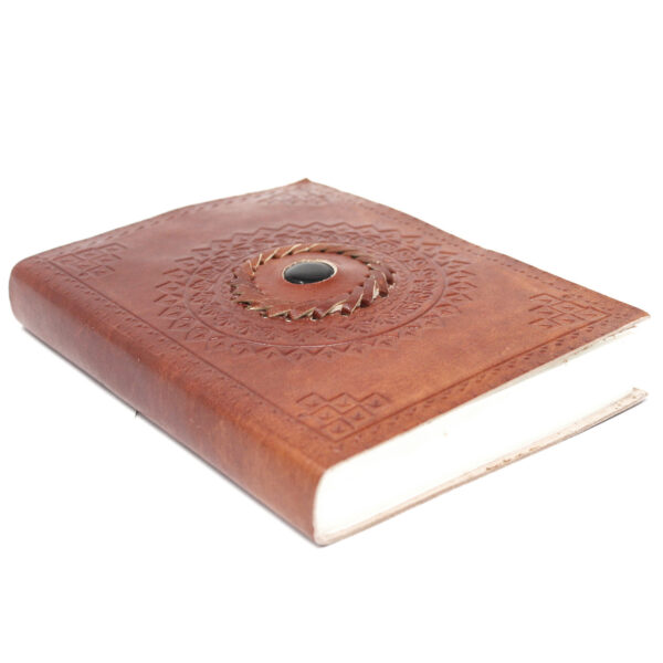 Carnet Cuir Onyx Noir 17x12 cm- Vendu par 1 – Image 2