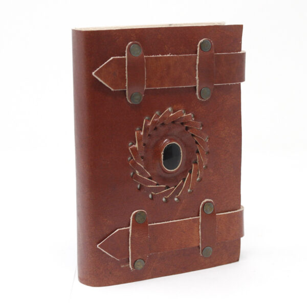 Carnet en cuir Onyx noir avec ceintures 15x10 cm- Vendu par 1