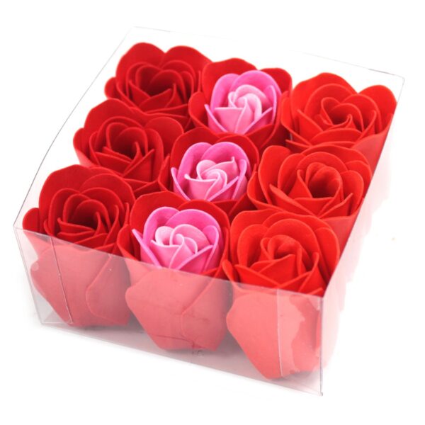 Lot de 9 Fleurs à Savon - Roses Rouges- Vendu par 1 – Image 2