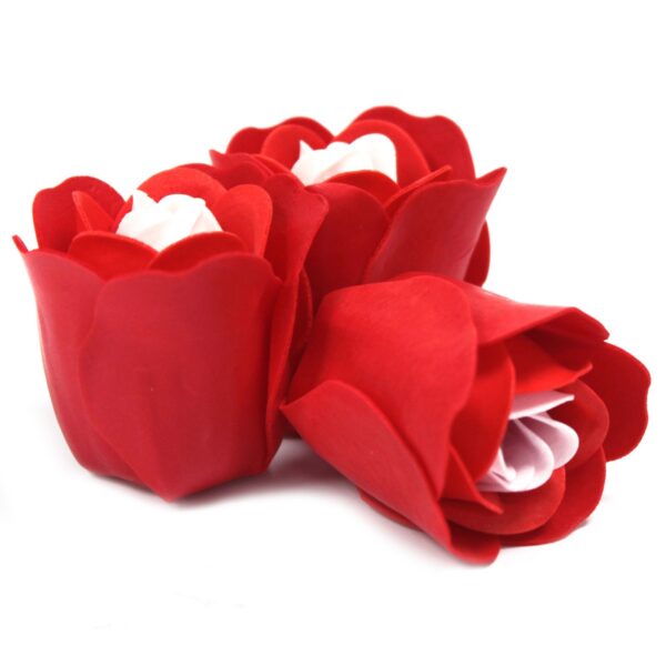 Lot de 3 Boîtes Coeur Fleur à Savon - Roses Rouges- Vendu par 1 – Image 2