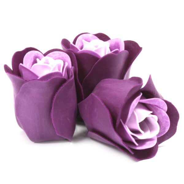Coffret 3 Boîtes Coeur Fleur de Savon - Roses Lavande- Vendu par 1 – Image 2