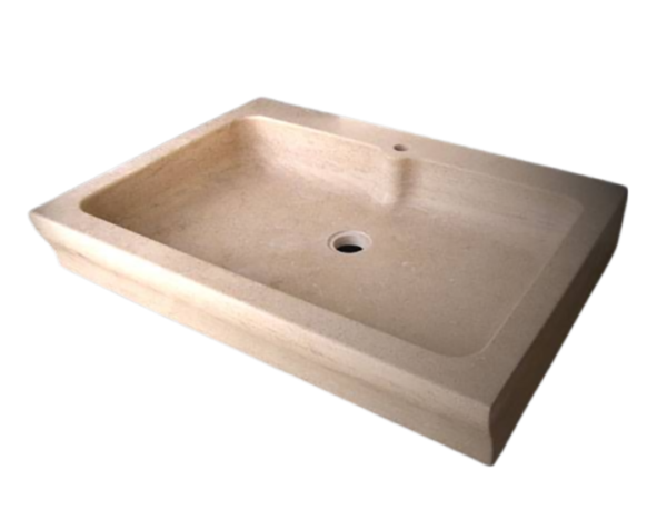 Evier en pierre Castellane 1 bac - 80 x 65 x 15 - Lanvignes Antiquaire - COMPTOIR DES PIERRES