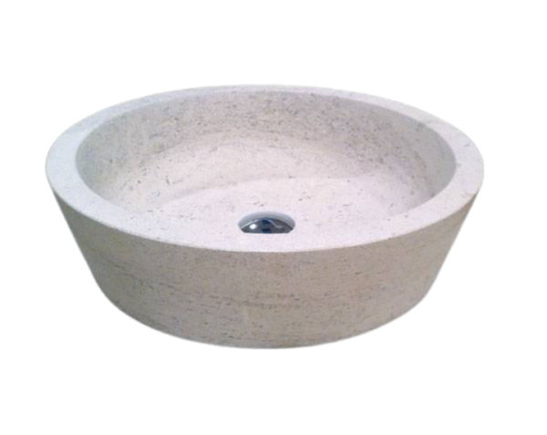 Vasque à poser en pierre - Pommard - 30 x 30 x 10 - Bleu de Lignières Adouci - COMPTOIR DES PIERRES