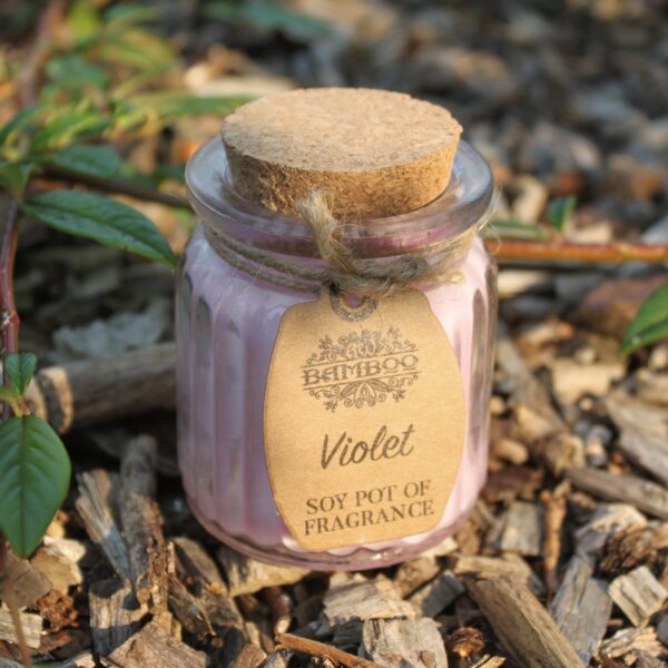 Pot de bougies parfumées au soja violette- Vendu par 1 – Image 3