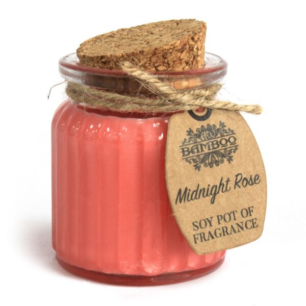 Bougie parfumée en pot de soja rose de minuit- Vendu par 1