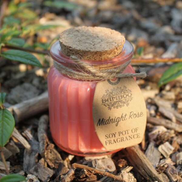 Bougie parfumée en pot de soja rose de minuit- Vendu par 1 – Image 3