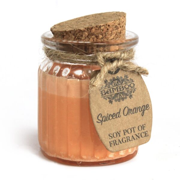 Bougie parfumée en pot de soja orange épicée- Vendu par 1