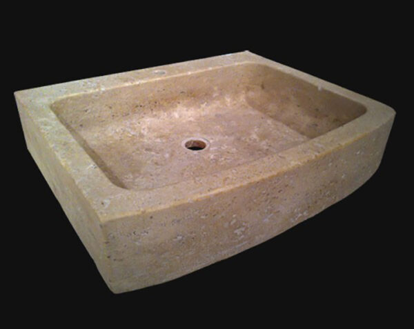Evier en pierre Mougins 1 bac - 180 x 65 x 18 - Lanvignes Doré Jaune Vieilli - COMPTOIR DES PIERRES – Image 3